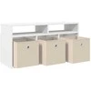TV staliukas Žemas stalas su stalčių Balta 87 x 27,5 x 43 cm