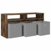 TV staliukas Žemas stalas su stalčių Rūkyta ąžuolas 87 x 27,5 x 43 cm