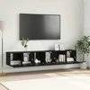 TV staliukas TV spintelių komplektas 3 pcs Juoda 60 x 30 x 30 cm