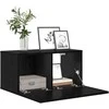 TV staliukas TV spintelių komplektas 3 pcs Juoda 60 x 30 x 30 cm
