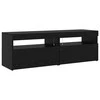 TV staliukas Televizoriaus spintelė 3 pcs Juodas ąžuolas 260 x 37 x 40 cm