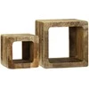 TV vienetai 2 pcs Ruda 36 x 30 x 36 cm Kietas mango medis