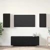 TV staliukas Sieninis televizoriaus stovas 2 pcs Juodas ąžuolas
