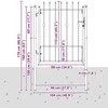 Tvora vartai HORST 100 x 125 cm Metalas Juoda Užrakintas