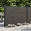 Tvoros rinkinys 180 x 105 cm WPC ir aliuminis Juoda