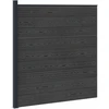 Tvoros rinkinys 175 x 186 cm WPC ir aliuminis Juoda