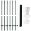 Hexagonal Fence with Post 25 x 1,4 m PVC dengtas plienas Žalia