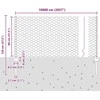Hexagonal Fence with Post 100 x 0,8 m PVC dengtas plienas Pilka