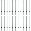 Įmontuotas tvoros stulpas 22 pcs Žalia 140 cm