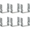 Tvoros stulpai, 6vnt., sidabrinės spalvos, 14x6x15cm, plienas