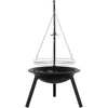 Ugnies duobė su reguliuojamomis grotelių ⌀55,5 x 107,5 cm Juoda