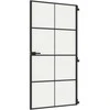 Vidaus durys, juodos, 102,5x201,5cm, stiklas ir aliuminis