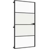 Vidaus durys, juodos, 102,5x201,5cm, stiklas ir aliuminis