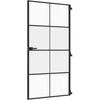 Vidaus durys, juodos, 102,5x201,5cm, stiklas ir aliuminis