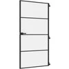 Vidaus durys, juodos, 102,5x201,5cm, stiklas ir aliuminis
