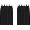 Užuolaidos su žiedais, blokuojančios šviesą 2 pcs Juoda