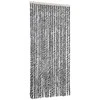 Užuolaida nuo musių, pilka/juoda/balta, 90x200cm, šenilis