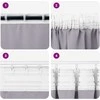 Užuolaidos su žiedais, blokuojančios šviesą 2 pcs Metalo pilka