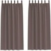 Užuolaidos su žiedais, blokuojančios šviesą 2 pcs Tamsiai rudas