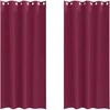 Užuolaidos su žiedais, blokuojančios šviesą 2 pcs Vyno raudona