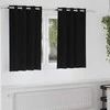 Užuolaidos su žiedais, blokuojančios šviesą 2 pcs Juoda