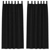 Užuolaidos su žiedais, blokuojančios šviesą 2 pcs Juoda