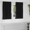 Užuolaidos su žiedais, blokuojančios šviesą 2 pcs Juoda