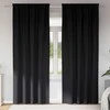 Užuolaidos su žiedais, blokuojančios šviesą 2 pcs Juoda