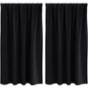 Užuolaidos su žiedais, blokuojančios šviesą 2 pcs Juoda