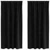 Užuolaidos su žiedais, blokuojančios šviesą 2 pcs Juoda