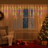Užuolaidų girliandos 210 LED Įvairių spalvų 500 x 72 cm