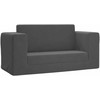 Vaikiška dvivietė sofa-lova, antracito, minkštas pliušas