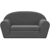 Vaikiška dvivietė sofa-lova, antracito, minkštas pliušas