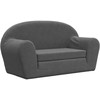 Vaikiška dvivietė sofa-lova, antracito, minkštas pliušas