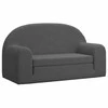 Vaikiška dvivietė sofa-lova, antracito, minkštas pliušas