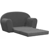 Vaikiška dvivietė sofa-lova, antracito, minkštas pliušas