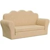 Vaikiška dvivietė sofa-lova, kreminės spalvos, minkštas pliušas