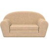 Vaikiška dvivietė sofa-lova, kreminės spalvos, minkštas pliušas