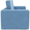 Vaikiška dvivietė sofa-lova, mėlynos spalvos, minkštas pliušas