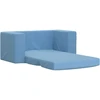 Vaikiška dvivietė sofa-lova, mėlynos spalvos, minkštas pliušas