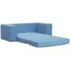 Vaikiška dvivietė sofa-lova, mėlynos spalvos, minkštas pliušas
