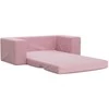 Vaikiška dvivietė sofa-lova, rožinės spalvos, minkštas pliušas