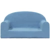 Vaikiška dvivietė sofa, mėlynos spalvos, minkštas pliušas