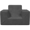Vaikiška sofa, antracito spalvos, minkštas pliušas