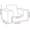 Vaikiška sofa, antracito spalvos, minkštas pliušas