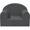 Vaikiška sofa, antracito spalvos, minkštas pliušas