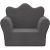 Vaikiška sofa, antracito spalvos, minkštas pliušas