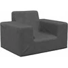 Vaikiška sofa, antracito spalvos, minkštas pliušas