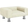 Vaikiška sofa, kreminės spalvos, 50x40x26,5cm, aksomas