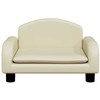 Vaikiška sofa, kreminės spalvos, 50x40x30 cm, dirbtinė oda